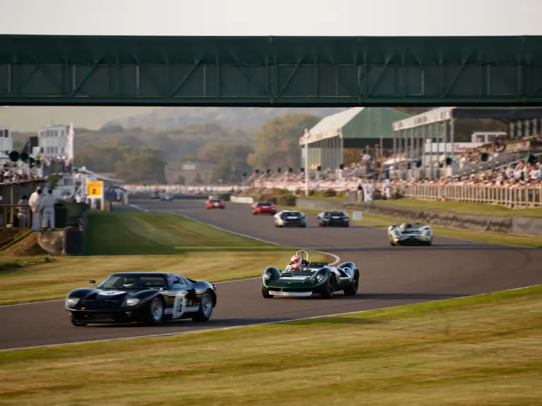 The Lotus is pictured competing in the Whitsun Trophy at the 2023 Goodwood Revival.