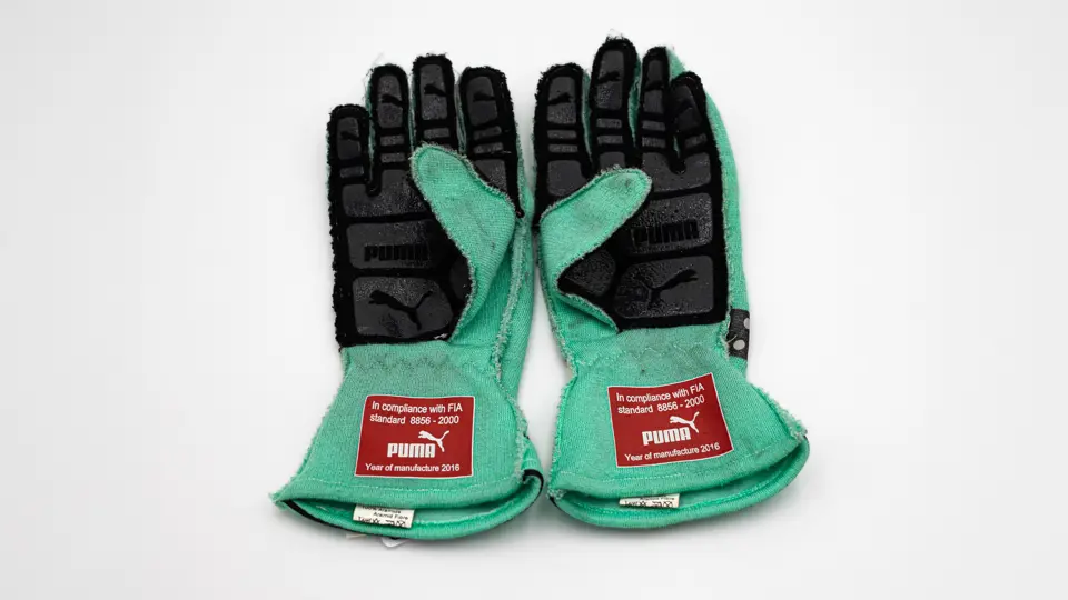 2016 Nico Rosberg Mercedes-AMG Formula 1 Signed Puma Gloves