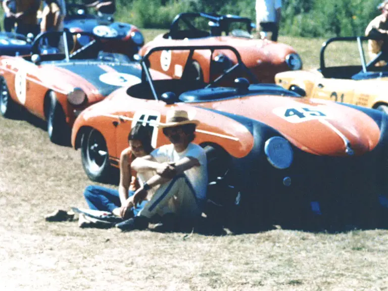 Early owner Ed Parlett racing his Speedster in the 1970s.