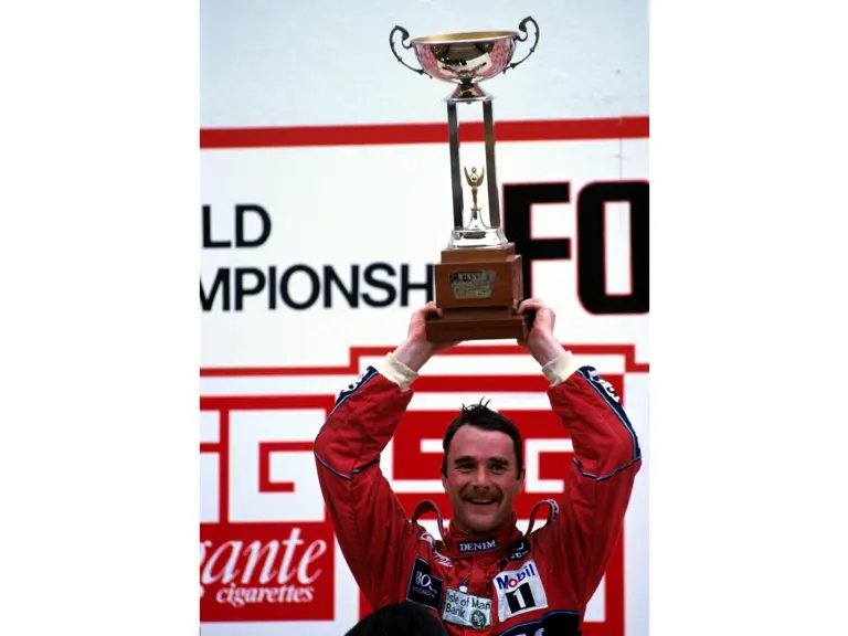 Portuguese Grand Prix Estoril 1986
Podium Nigel Mansell Williams FW11 wins the race, Alain Prost Mclaren MP4/2c was 2nd and Nelson Piquet Williams FW11 3rd 
© Formula One Pictures / Picture by John Townsend.  jt@f1pictures.com www.f1pictures.com.
