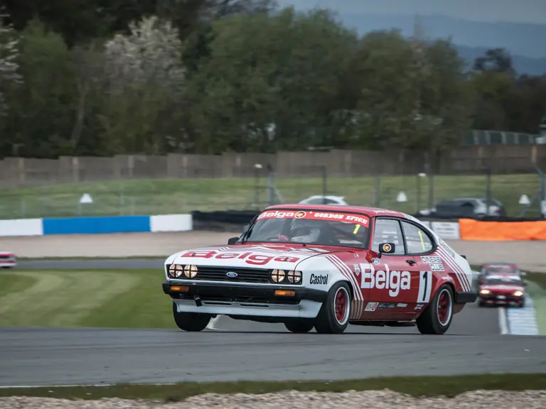 CC13 on the track at the Historic Touring Car Challenge at Donnington in April of 2016.