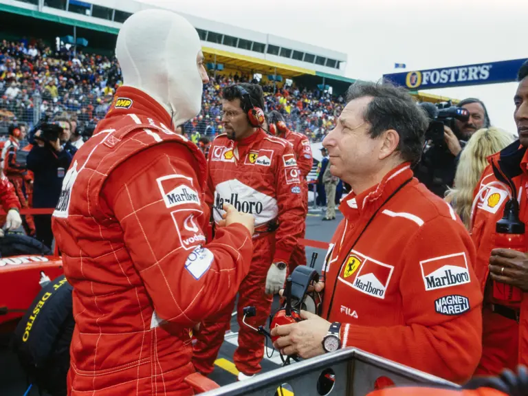 Jean Todt and Michael Schumacher at the 2002 Australian Grand Prix.