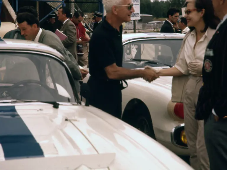 Zora Arkus-Duntov with the Cunningham Corvettes at the 24 Hours of Le Mans, 1960.