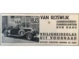 A period advertisement for Van Rijswik Coachbuilders who bodied chassis 49570.