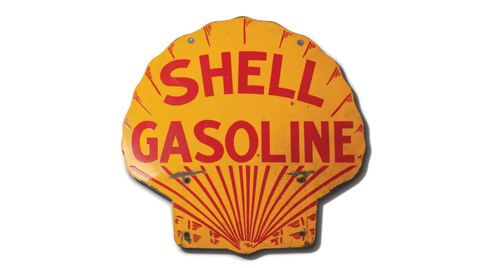 Shell Gasoline Double-Sided Porcelain Sign | The Guyton Collection | RM ...