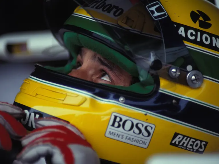 Ayrton Senna as seen during the 1991 Japanese Grand Prix, where he finished second overall and claimed his third and final world championship.