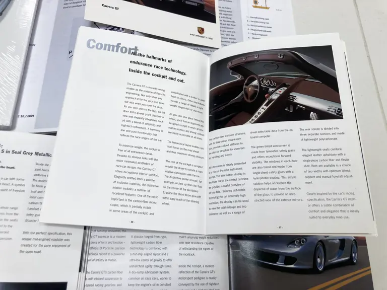 2004 Porsche Carrera GT English/German Literature including Technical ...