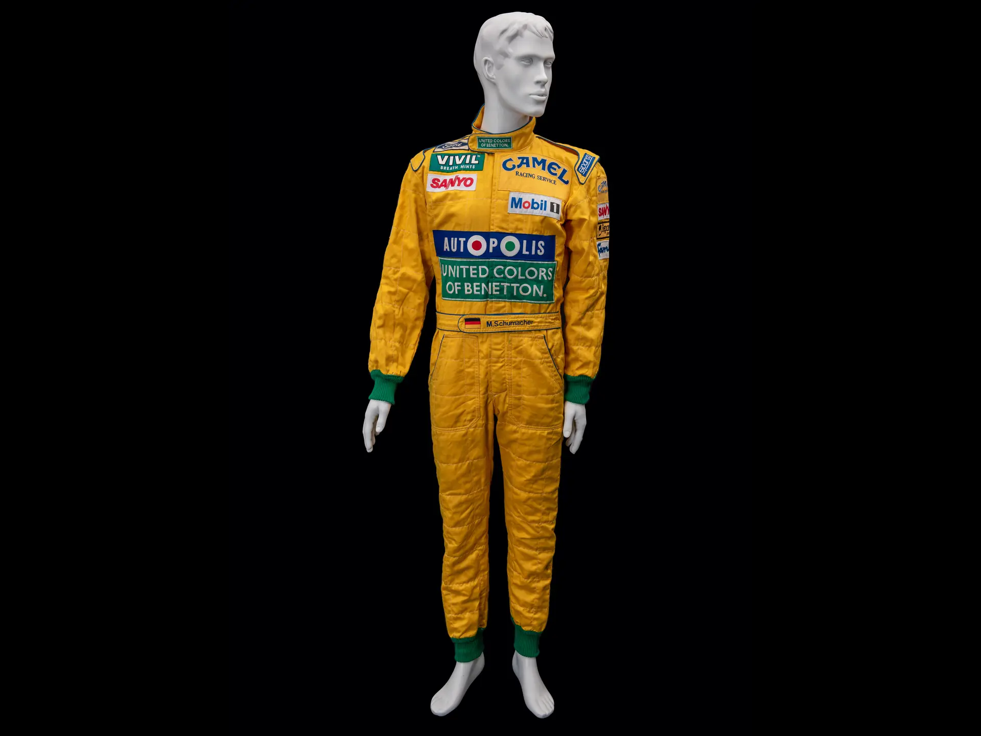 Veste Vintage Sparco X Benetton Formule 1 - Années 90, Taille M, Jaune
