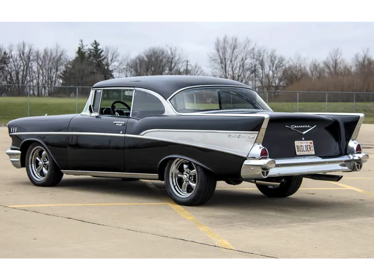 Mecum shoot in Bloomington IL. 1957 Chevy Restomod, owner Terry Woitz.