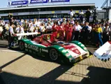 JB Giesse Team members stand with chassis 23 after a 3rd place finish at the 1999 Nürburgring SportsRacing World Cup.