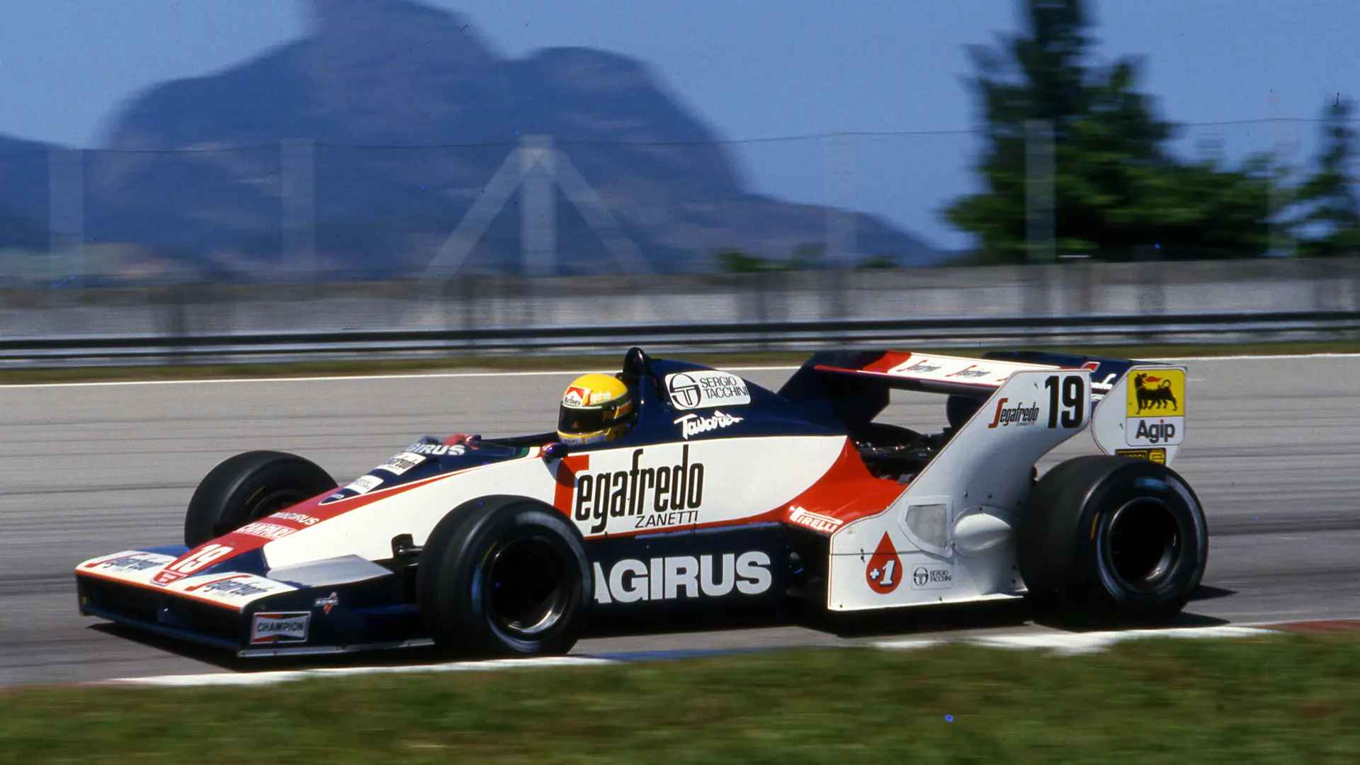Ayrton Senna makes his Formula 1 debut aboard TG183B-05 in his home race, the 1984 Brazilian Grand Prix.