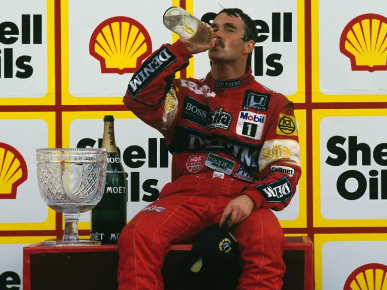 British Grand Prix  Silverstone, England, 1987
Podium
Nigel Mansell Williams FW11b wins the race
© Formula One Pictures / Picture by John Townsend. Office tele (+36)26 322 826 Hungarian mobile (+36) 70 776 9682. UK Mobile +44 7747 862606 www.f1pictures.com.
Vat Number 221 9053 92
 
 