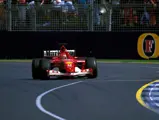 Race winner Michael Schumacher (GER) Ferrari F2001 celebrates winning in last year's car.
Formula One World Championship, Rd1, Australian Grand Prix, Albert Park, Melbourne, Australia, 3 March 2002.