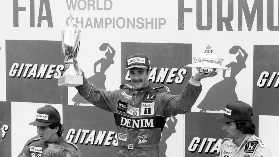 French GP Circuit Paul Ricard France 1986
Podium Nigel Mansell Williams FW11 wins the race, Alan Prost Mclaren MP4/2c is 2nd and Nelson Piquet Williams FW11 3rd
© Formula One Pictures / Picture by John Townsend. Office tele (+36)26 322 826 Hungarian mobile (+36) 70 776 9682. UK Mobile +44 7747 862606 www.f1pictures.com.
Vat Number 221 9053 92
French GP Circuit Paul Ricard France 1986
Podium Nigel Mansell Williams FW11 wins the race, Alan Prost Mclaren MP4/2c is 2nd and Nelson Piquet Williams FW11 3rd
© Formula One Pictures / Picture by John Townsend. Office tele (+36)26 322 826 Hungarian mobile (+36) 70 776 9682. UK Mobile +44 7747 862606 www.f1pictures.com.
Vat Number 221 9053 92