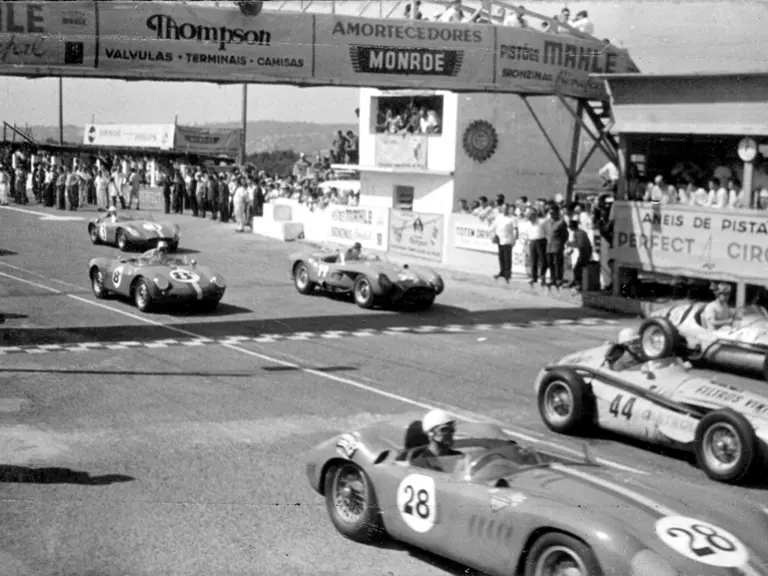 Famous Brazilian racing pilot, Chico Landi,  testing 0738/TR in three various tests at Interlagos, Brazil in 1960.