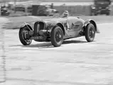 Arthur Dobson drives chassis 47188 at Brooklands, where he claimed victory in the 1939 Invitation Road Car Race.