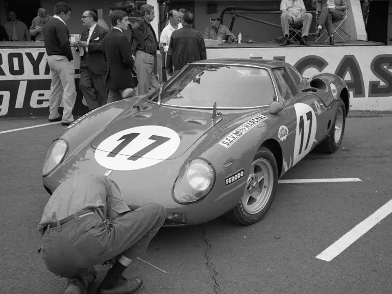 Final preparations being made to chassis no. 5893 prior to the start of the 1969 24 Hours of Le Mans.