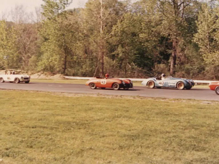 Early owner Ed Parlett racing his Speedster in the 1970s.