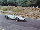 Stirling Moss behind the wheel of chassis no. 918 (race #26) at the 1961 Silver City Trophy non-championship F1 event held at Brands Hatch.