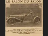 A period de Corvaia advertisement, showing the striking Delage in its element. 