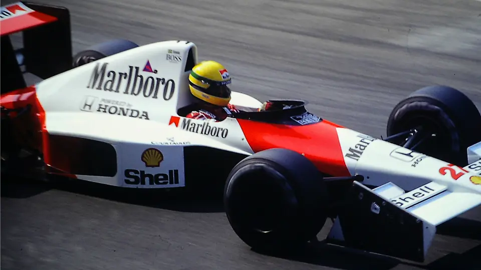 Ayrton Senna in the McLaren MP4-5B wing variant at the Monza F1 tests August 15-17th 1990.
