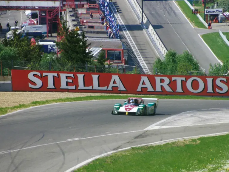 Rising up Eau Rouge, the Ferrari 333 SP driven by Sospiri and Collard finished 2nd overall at the SportsRacing World Cup Spa in 1999.