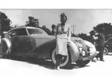 The Delage in a period French concours appearance, presented by Mrs. Joan Warner, during Louis Delage's original ownership.