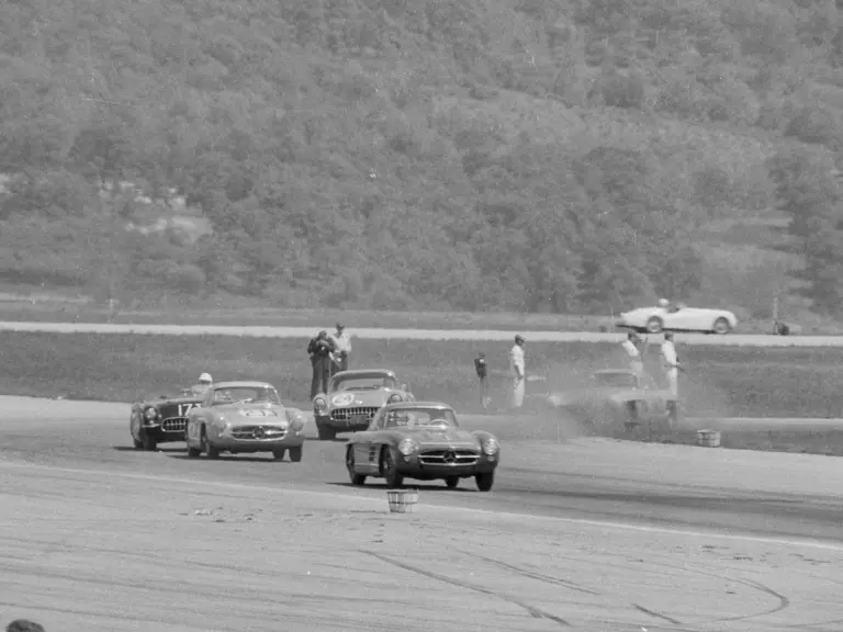 Chuck Wallace at speed during the 1956 Cumberland National Championship Sports Car Races
