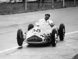 Arthur Legat behind the wheel of his Veritas Meteor at the 1952 Belgian Grand Prix, where he finished in 13th place.