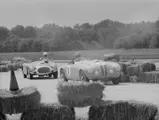 Charles Moran Jr. at the wheel of the Frazer Nash at the SCCA Montgomery National Sports Car Races in August 1956.