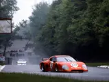 Driven by Maurizio Flammini, Spartaco Dini, and Fabrizio Violati, the Scuderia Supercar Bellancauto places 1st in the GTX class at a very wet 1981 1000 km di Monza.