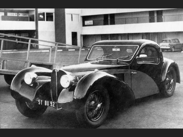 Pictured in the 1970s on a Club Buggati France rally.
