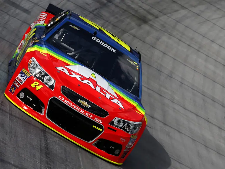Jeff Gordon, #24, 2014 Chevrolet SS, NASCAR Sprint Cup Series, Irwin Tools Night Race, Bristol Motor Speedway, August 22, 2015.