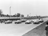 Chassis no. 0507 GT lines up for the start of the 1957 Coppa Lombarda in Monza where it finished 2nd overall.