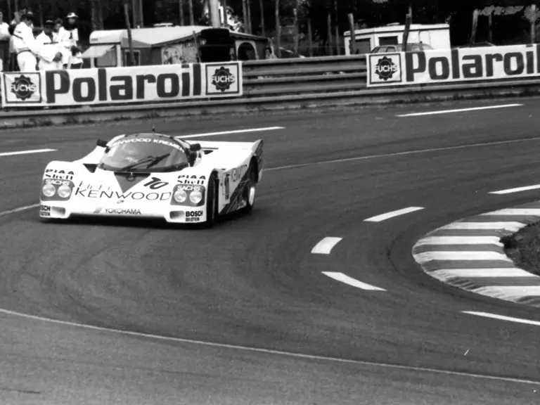 Chassis number CK6-88 at speed at the 1988 24 Hours of Le Mans.