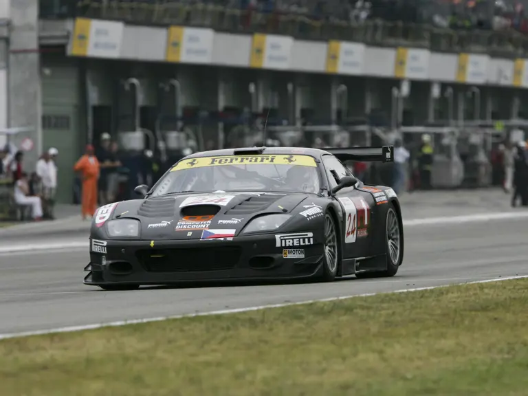 Ferrari 575 GTC, chassis no. F131 MGT 2224, being driven to 10th overall and 9th in class at the Brno Supercar 500, part of the 2005 FIA GT Championship.