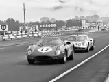 Chassis no. 5893, #17, leads a Chevron B8 at the 1969 24 Hours of Le Mans.