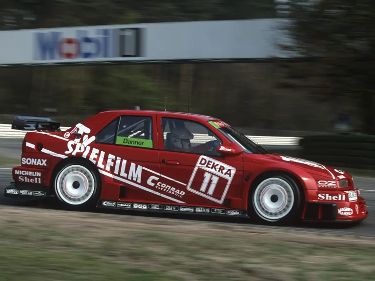 Christian Danner pilots the Alfa Romeo 155 V6 TI DTM at the Hockenheimring in 1994.