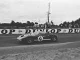 Holman-Moody’s #4 car (P/1032) continues to cover laps even after losing its rear clam shell at the 1966 24 Hours of Le Mans.