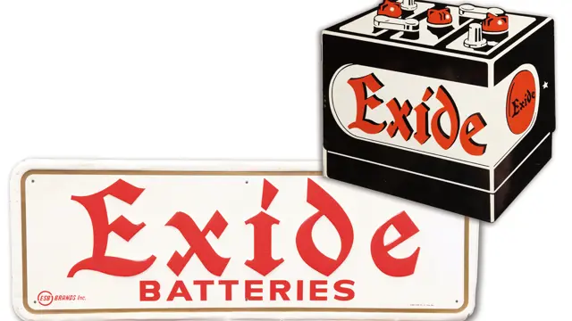 Two Exide Batteries Signs | The Dingman Collection 2012 | RM Sotheby's