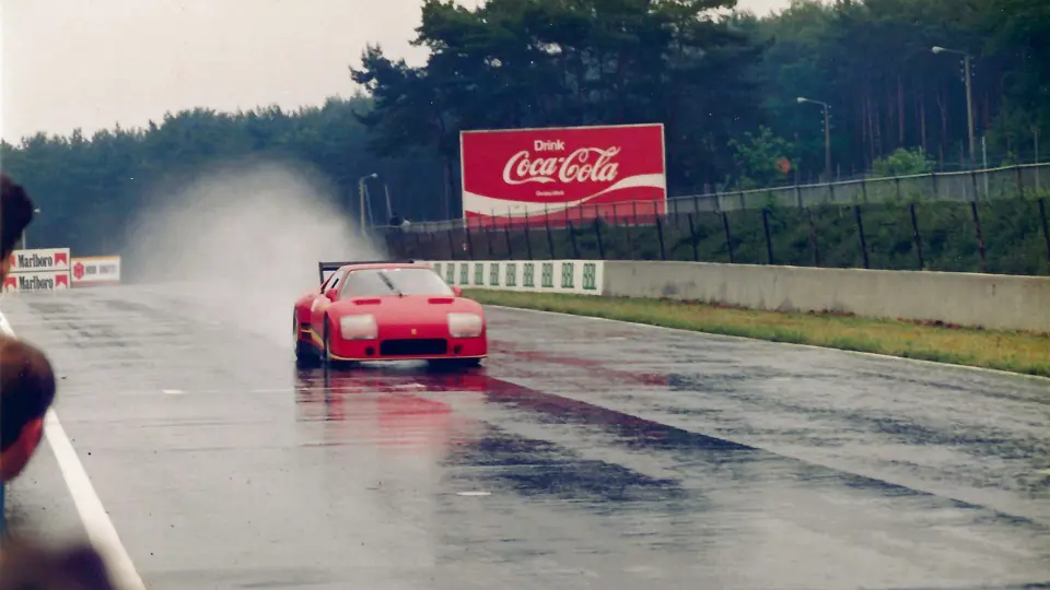 A wet-weather outing for Jean Blaton came at Zolder in Belgium in 1987.