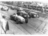 Eugène Chaboud at the Grand Prix de Paul in April of 1939 alongside the Talbot of Etancelin and Delahaye of Paul.
