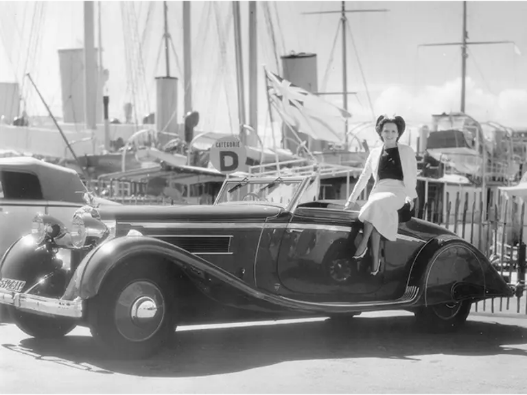 Chassis number 16035 showing off its exquisite Brandone lines at the concours in Cannes, March 1937.