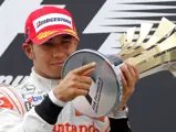 Istanbul Motor Park, Istanbul, Turkey
30th May 2010
Lewis Hamilton, McLaren MP4-25 Mercedes, 1st position, with his trophy on the podium. Portrait. Podium. 
Photo: Glenn Dunbar/LAT Photographic