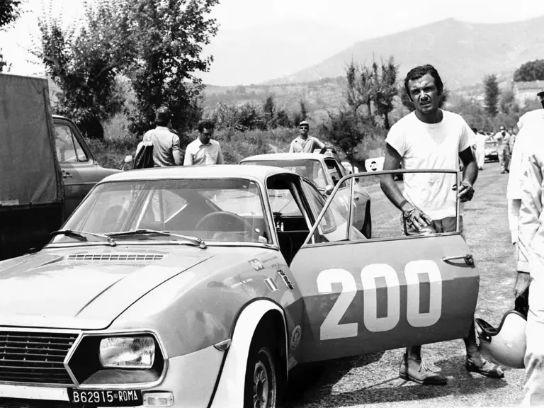 The Lancia as seen driven by Leopoldo di Lucia in July of 1969, where it finished 4th overall.