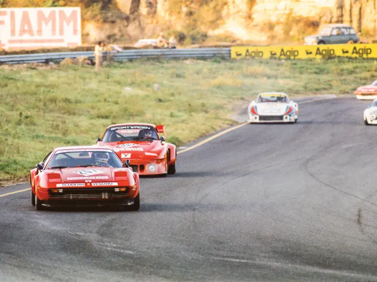 Driven by Piero Nappi, chassis 18855 is seen here racing at Vallelunga Circuit on 1 November 1981.