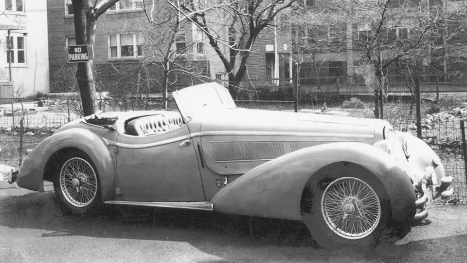 The Alfa Romeo is photographed somewhere in the Chicago area.