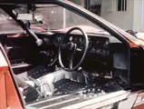 P/1032 at Luigi Chinetti’s Ferrari dealership in Greenwich, Connecticut, following the 1966 24 Hours of Le Mans. Photo taken in the summer of 1966, prior to P/1032’s return to Europe for display at auto shows. Note the removable padded steering wheel cover, a Holman-Moody touch.