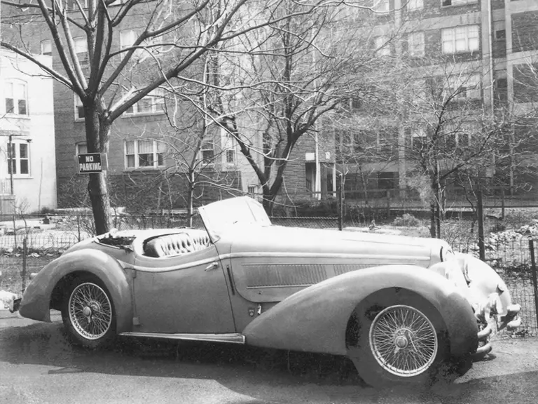 The Alfa Romeo is photographed somewhere in the Chicago area.