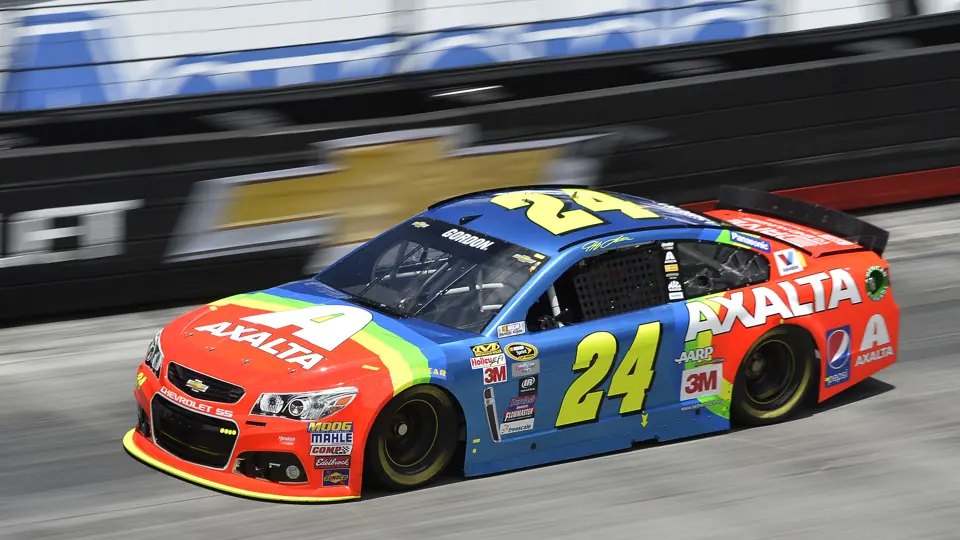 Jeff Gordon, #24, 2014 Chevrolet SS, NASCAR Sprint Cup Series, Irwin Tools Night Race, Bristol Motor Speedway, August 22, 2015.